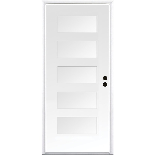 Codel Doors 32" x 80" Primed White Shaker Exterior Fiberglass Door
